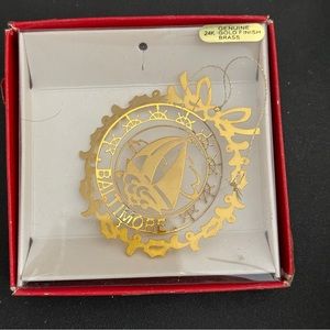 Nation's Treasures 24k coated brass sailing ornament Baltimore 3 dimensi…